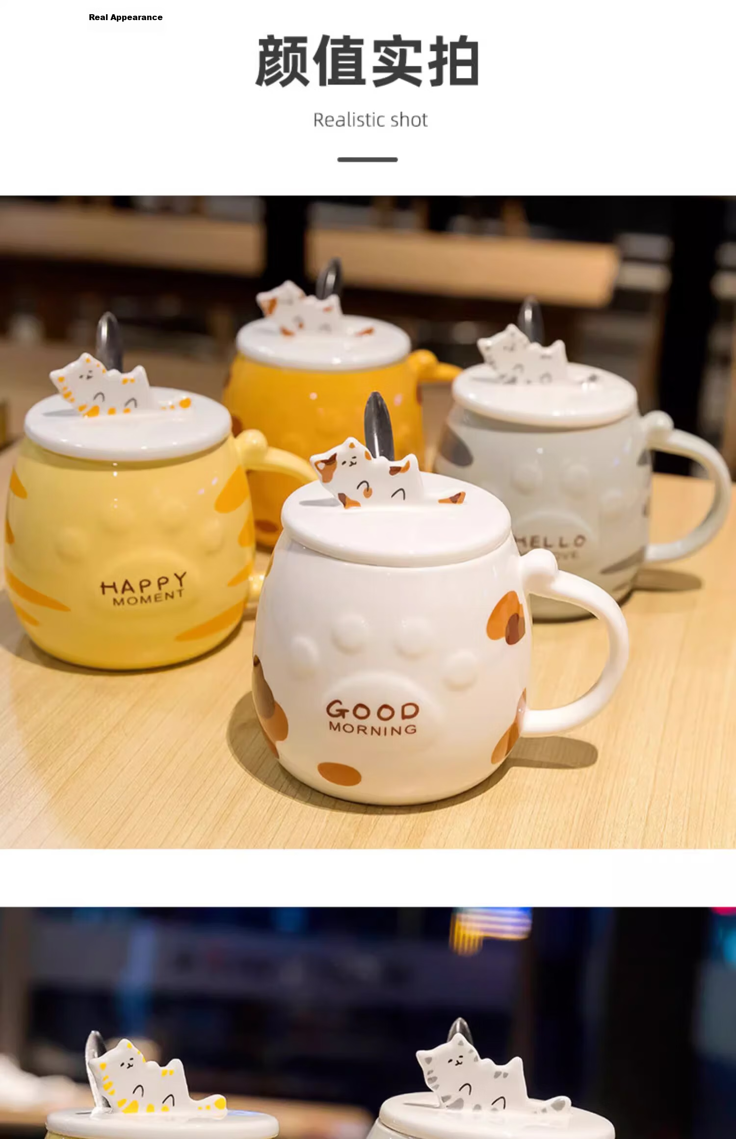 PINYU Ceramic Mug Large Capacity Gradient Pink Coffee Tea Cup for Home Office Breakfast Holiday Gift Souvenir 6