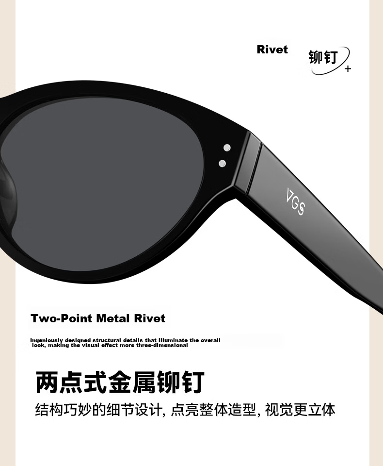 VEGOOS Unisex UV Protection Outdoor Driving Cat Eye Small Frame Sunglasses 6286C1 11