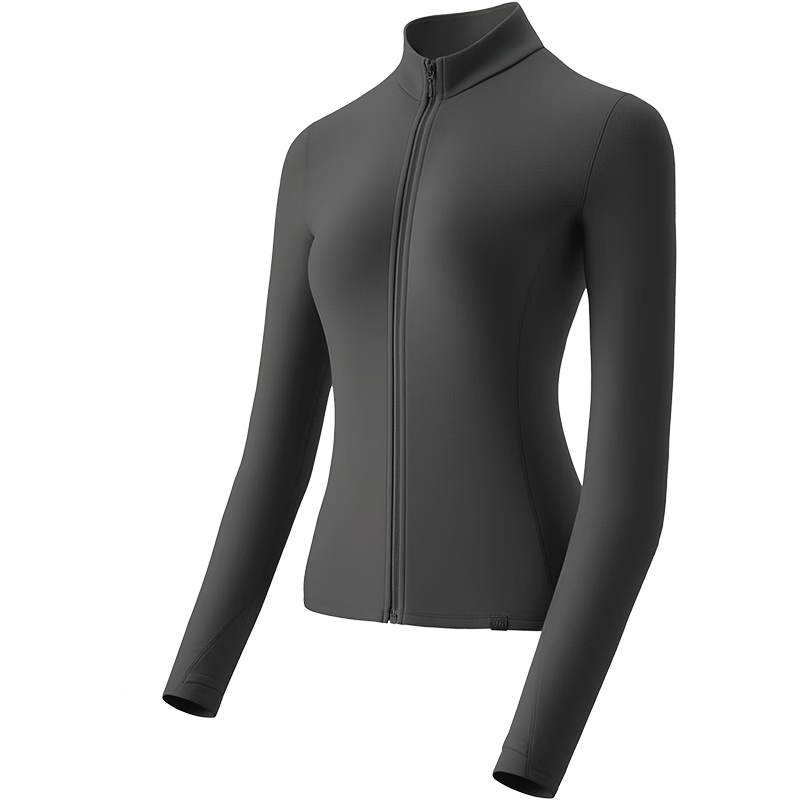 Beneunder Fleece Double Zipper Top for Women, Slim Fit, Elastic Long Sleeve, Skin-Friendly Inner Layer Base Shirt PM007