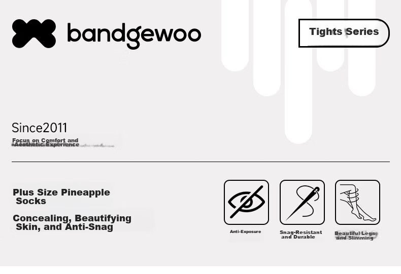 Bandgewoo Nude Ultra-Thin Anti-Snag Plus Size Sheer Summer Tights Pantyhose Pineapple Pattern 1