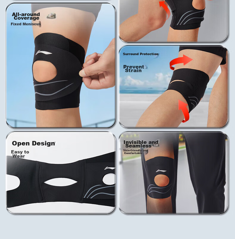 LI-NING Knee Brace for Meniscus Injury, Arthritis, Synovitis, Ligament Effusion, Unisex, for Mountaineering, Badminton, Running 10