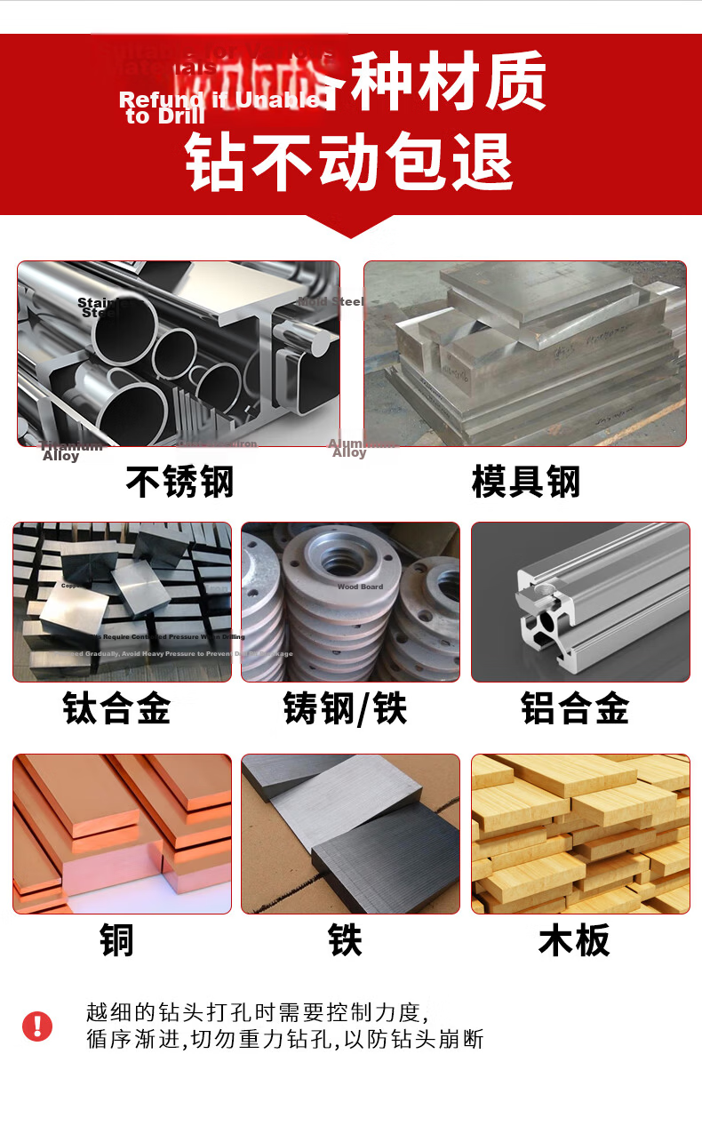 DELIXI ELECTRIC High Hardness Twist Drill Bit Set Stainless Steel Alloy Steel High-Speed Steel Electric Drill 4mm 12