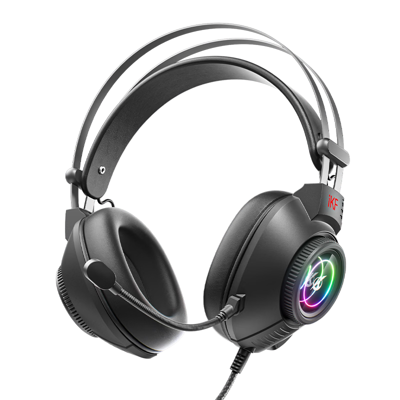 IKF G11 Gaming Headset Wired Over-Ear USB with Mic FPS Dedicated 7.1 Surround Sound RGB Delta PC Valorant Mech Black