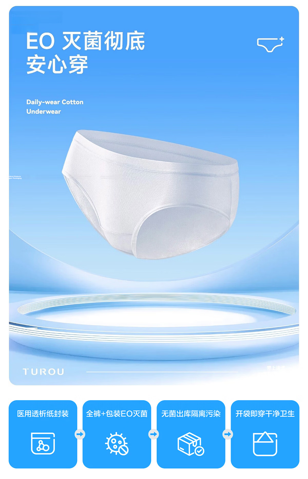 Turou Disposable Women's Cotton High-Waist Individually Packaged Sterilized Maternity Daily Disposable Underwear 7 Pieces White 2XL 13