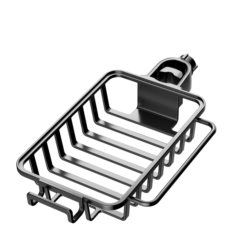 Jiabangshu Kitchen Faucet Storage Rack Sink Dishwashing Vegetable Washing Sponge Steel Wire Ball Organizer Draining Basket with Rod