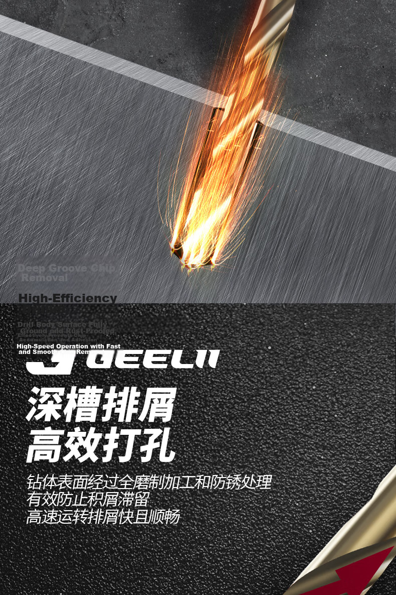 GeeLii Cobalt Twist Drill Bit Set Stainless Steel Metal Punch Impact Drill Bits 5.5mm 10 Pieces 56213 4