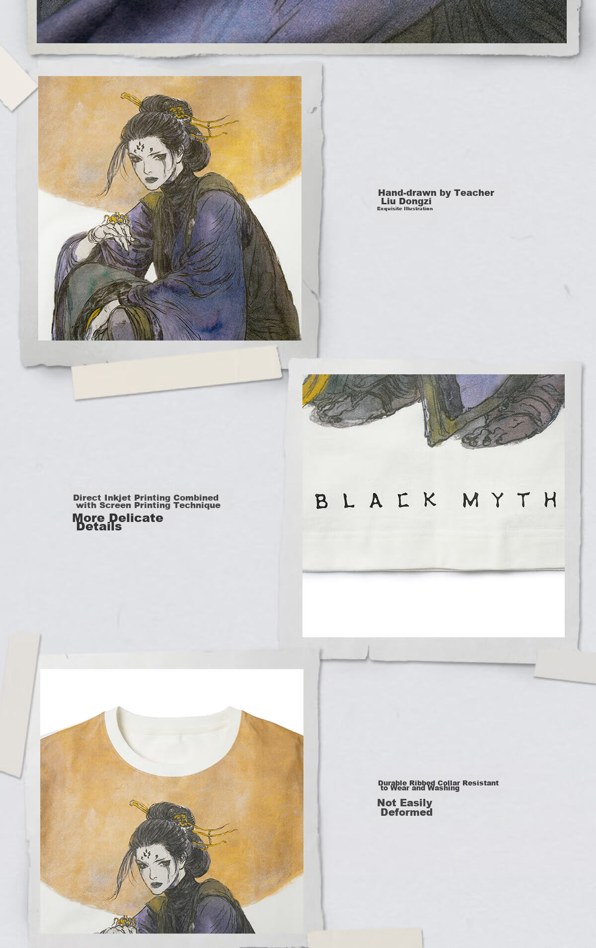 Black Myth Wukong Official Merchandise T-Shirt, Qing Shan Ye Wang Short Sleeve, Unisex Printed Casual Loose Fit, Size S 4