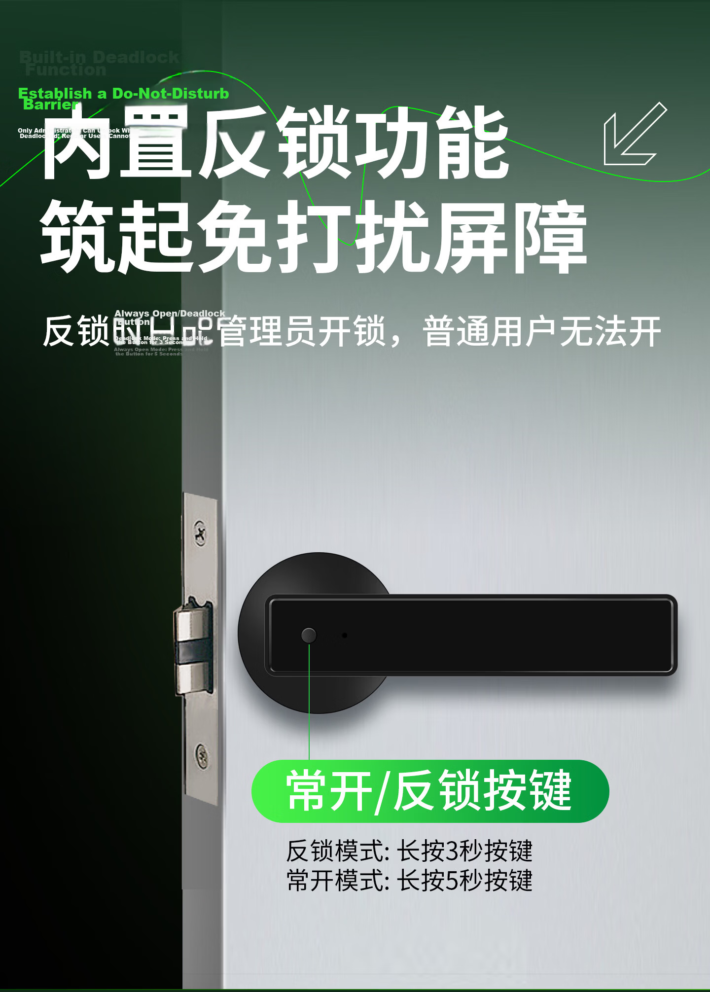 CHIGO Indoor Wooden Door Fingerprint Lock Office Password Door Lock Home Bedroom Smart Electronic Handle Lock No Drilling Required 14