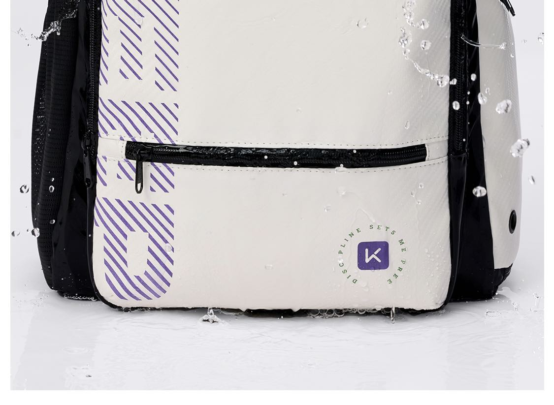 Keep Multi-Compartment Large Capacity Badminton Bag Tennis Racket Backpack Sports Casual Double Shoulder Bag with Separate Shoe Compartment Polar Night Black and White 15