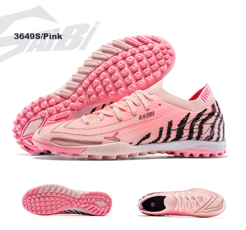 SAIBI Men's Soccer Shoes TF Turf Studs Adult Youth Student Professional Training Competition Shoes 3649S Off-White Red Size 44 40