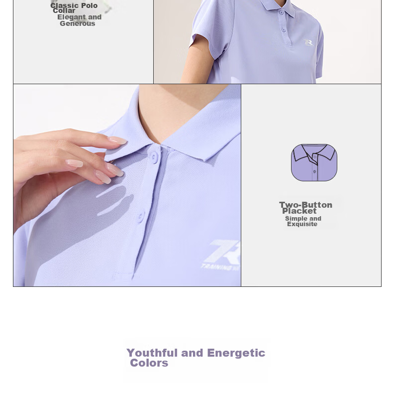 361° Women's Spring Summer Sports Polo Shirt Quick-Dry Fitness Casual Running Short Sleeve Top 662624111H-2 9