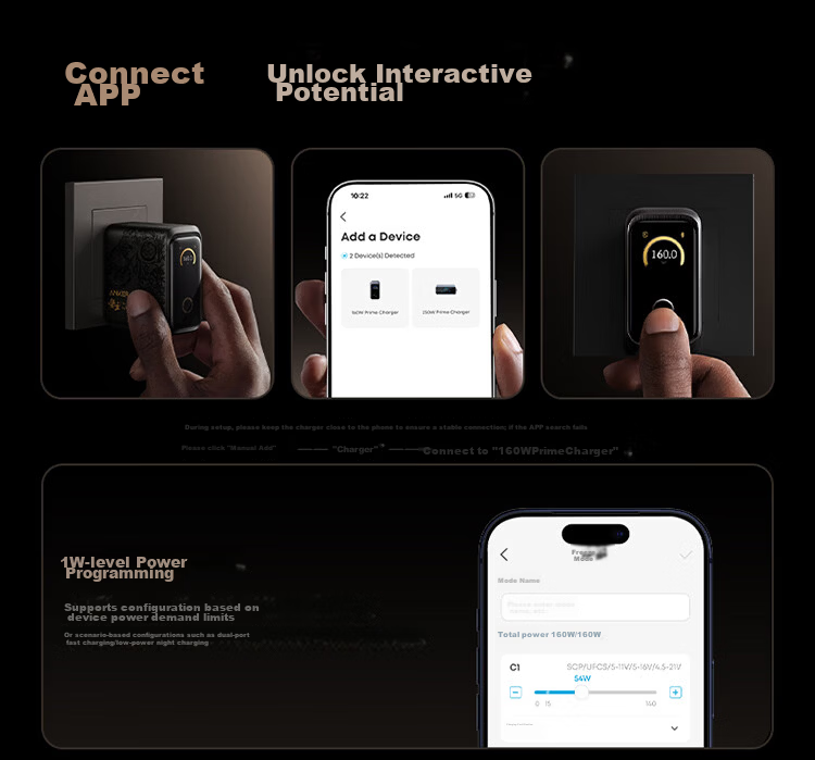 ANKER [Black Myth Wukong Collaboration] Anker Spirit Light Smart Display Charger Pro 160W Prime GaN Type-C Fast Charger Compatible with Apple iPhone 17 16