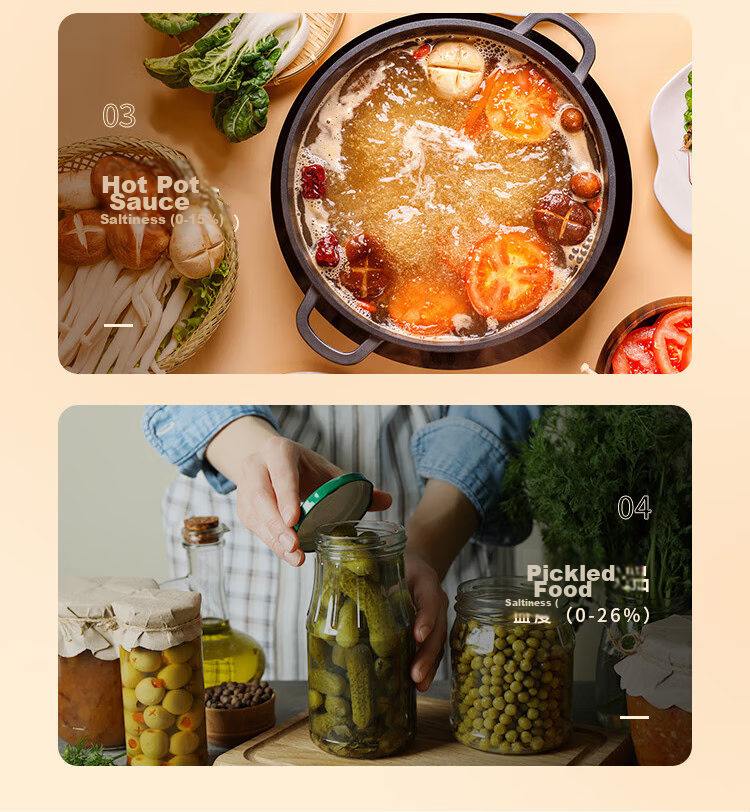 Yuanhengtong High-Temperature Brine Salinity Meter Electronic Food Soup Saltiness Tester YHT10F 7