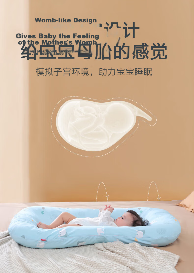 Leyunbaby Baby Bed Inclined Pillow Mat Anti-Spit-Up Reflux Choking Pillow Newborn Soothing Nursing Pillow Feeding Aid 3