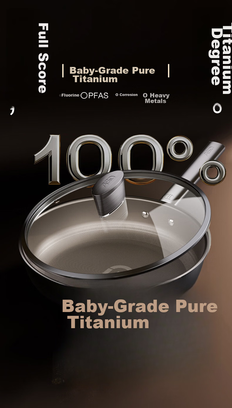 ASD Titanium Non-Stick Frying Pan Healthy Fluorine-Free Coating Egg Steak Cooking Pan Induction Gas Stove Z6Q 4