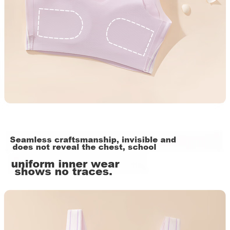 Meishianxuan High School Girls Sports Shockproof Fixed Cup Developmental Underwear Stage 2-3 Girls Vest 15