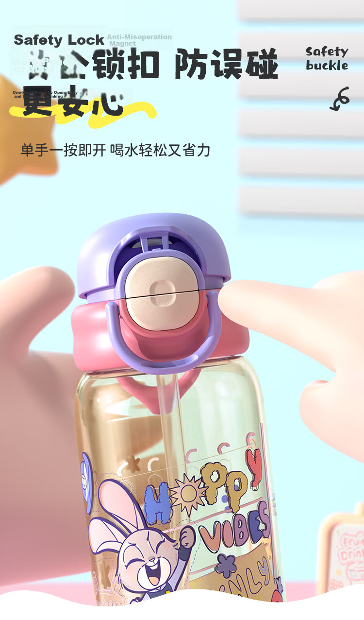 Disney Children's Water Bottle PPSU Student Dual Drinking Straw Cup Large Capacity Kindergarten Maternity Plastic Cup 650ml 9