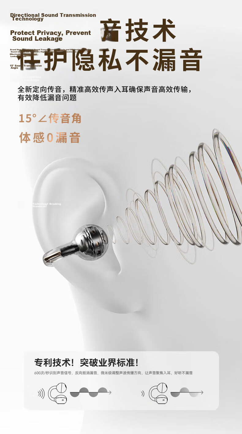 Zhunhang [Latest Model 2026] Bluetooth Earphones, Clip-On Style, Non-Injury, Wireless Open-Ear Design, Bone Conduction, Ultra-Long Battery Life, for Sports, Running, Cycling, Noise Reduction, Suitable for Men And Wome 6