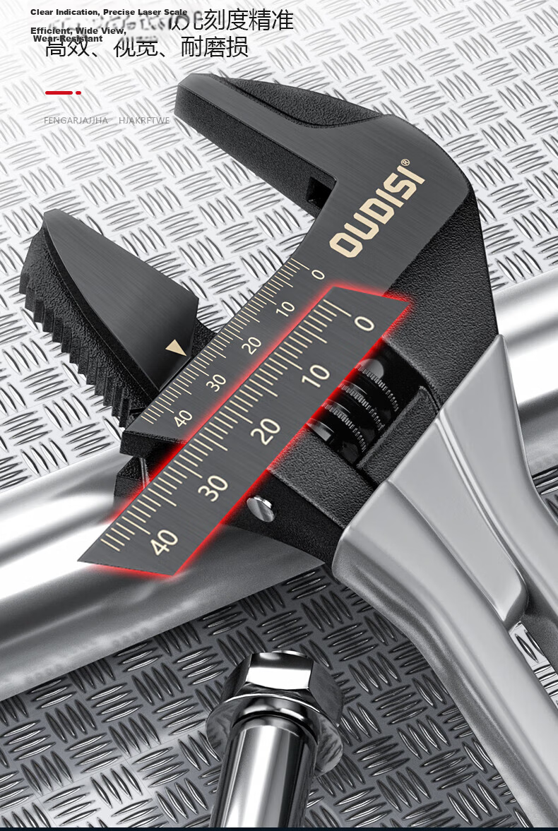 Oudis Adjustable Wrench Large Opening Universal Wrench 6-Inch Short Handle Open-End Wrench Plastic Coated Plumbing Wrench Bathroom Wrench 17