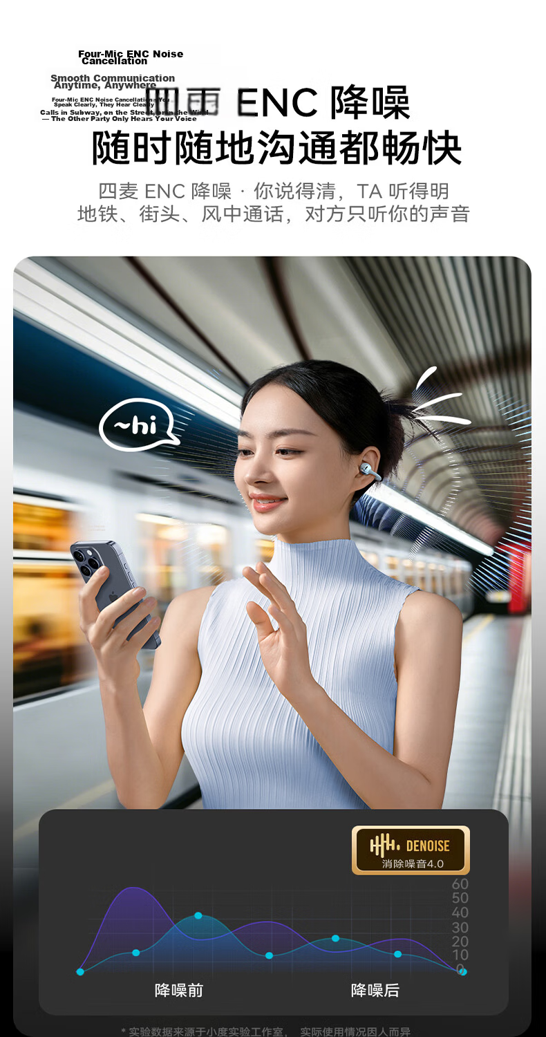 Xiaodu 2026 Latest G200 Bluetooth Ear Clip Bone Conduction Wireless Open Smart Noise-Cancelling Long Battery Life Earphones Compatible with Apple Huawei Lily White 7