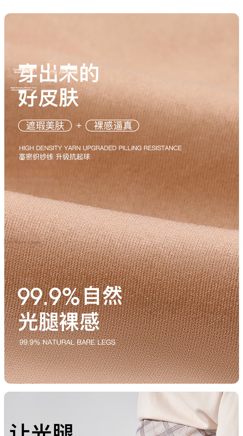 Bonas Women's Thick Tights 80D Velvet Nude Pantyhose Two Pairs 3