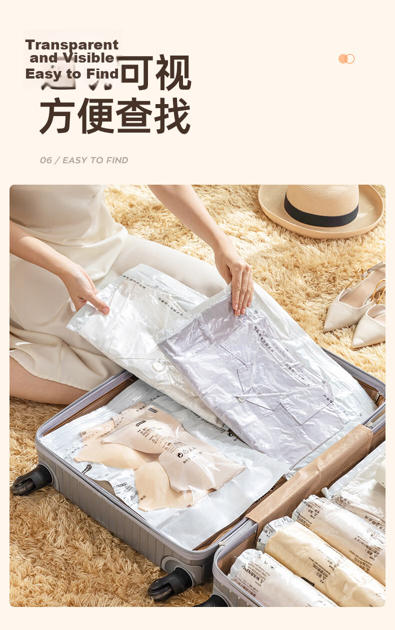 Taili Vacuum Storage Bags Compression Bags Clothes Packing Bags Travel Set [9 Pieces: 4 Medium + 4 Small + 1 Hand Pump] 15