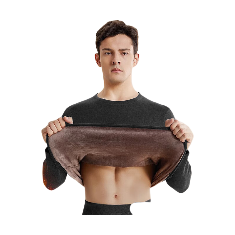 LangSha Men's Thermal Underwear Set Autumn Winter 26 New Thickened Fleece 7A Antibacterial German Velvet Heating Top and Bottom