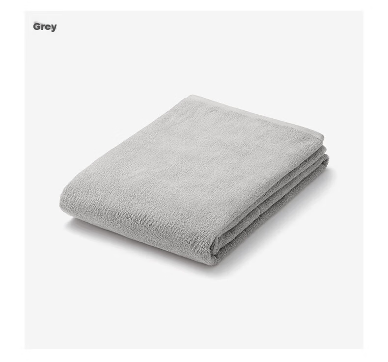 MUJI Cotton Plush Soft Large Bath Towel Pure Cotton Grey 80×160cm 4