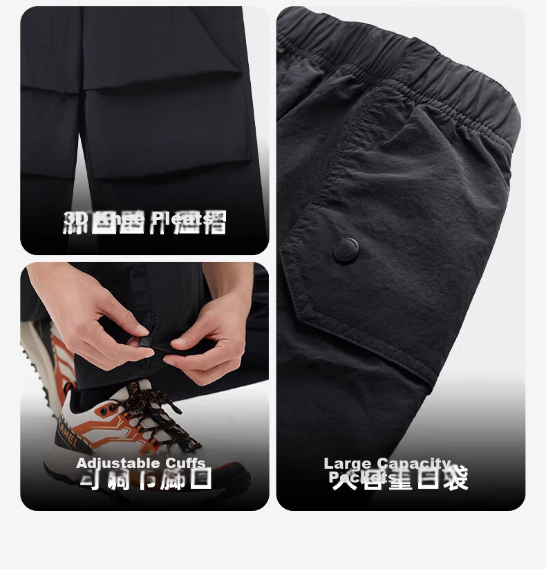 CAMEL Outdoor Quick-Dry Men's Paratrooper Pants Summer Cooling Durable Work Pants Breathable Sweat-Absorbing Sun-Protective Sports Long Pants Women XXL 25