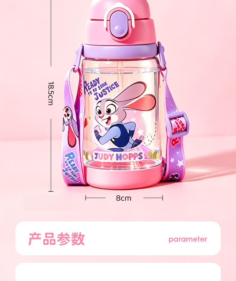 Disney Kids Water Bottle Direct Drinking Anti-Drop School Use Primary Student Kindergarten Water Cup Summer Straw Cup 520ML Minnie 15