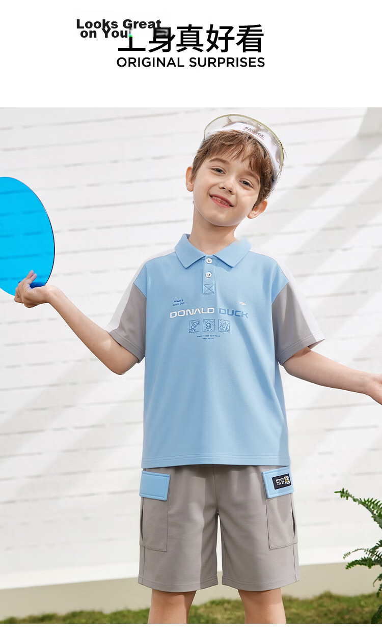 Disney Boys Summer Short Sleeve Set 2026 New Fashion Polo Casual Set 9
