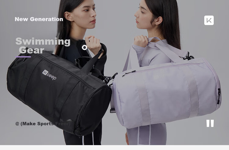 Keep Waterproof Dry and Wet Separation Swim Bag Travel Fitness Unisex Sports Bucket Bag Training Crossbody 532 Black Shine 1