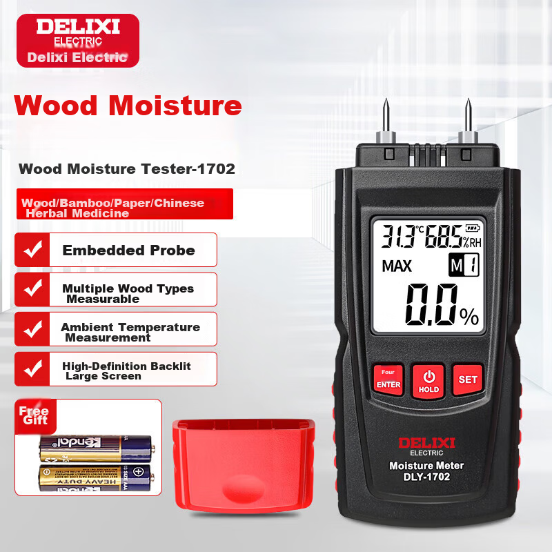 DELIXI ELECTRIC Moisture Meter Rapid Moisture Tester Humidity Detector Wood Moisture Content High Precision Tester
