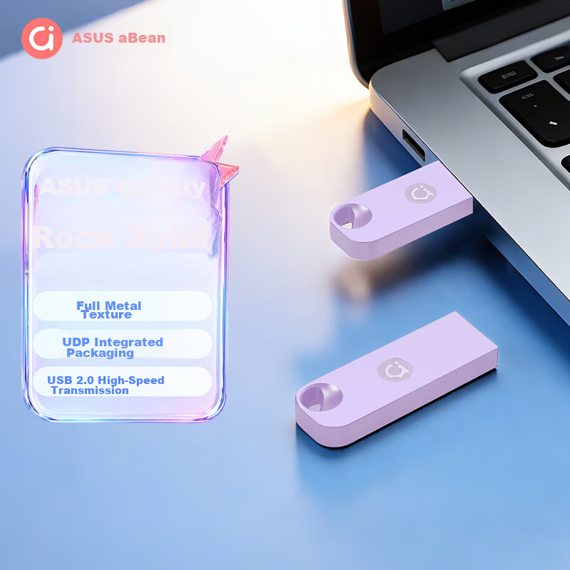 ASUS a 8GB USB 2.0 Single-Port Mini Metal USB Flash Drive U200 Purple