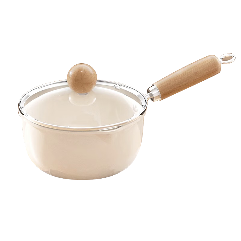 CHUI DA REN Ceramic Non-Stick Milk Pot Household Small Pot Noodle Pot Baby Food Supplement Small Milk Pot Compatible with Induction Cooker and Gas Stove 20cm