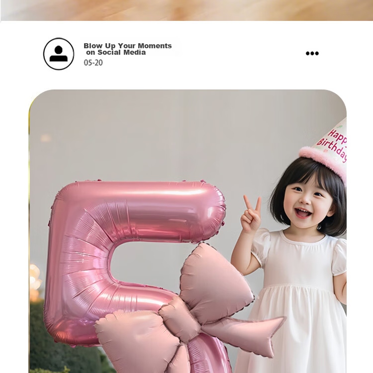Onizi Birthday Scene Setup Girl Birthday Props Atmosphere Boy Party Decoration Happy Birthday Blue Number Balloon 1 4
