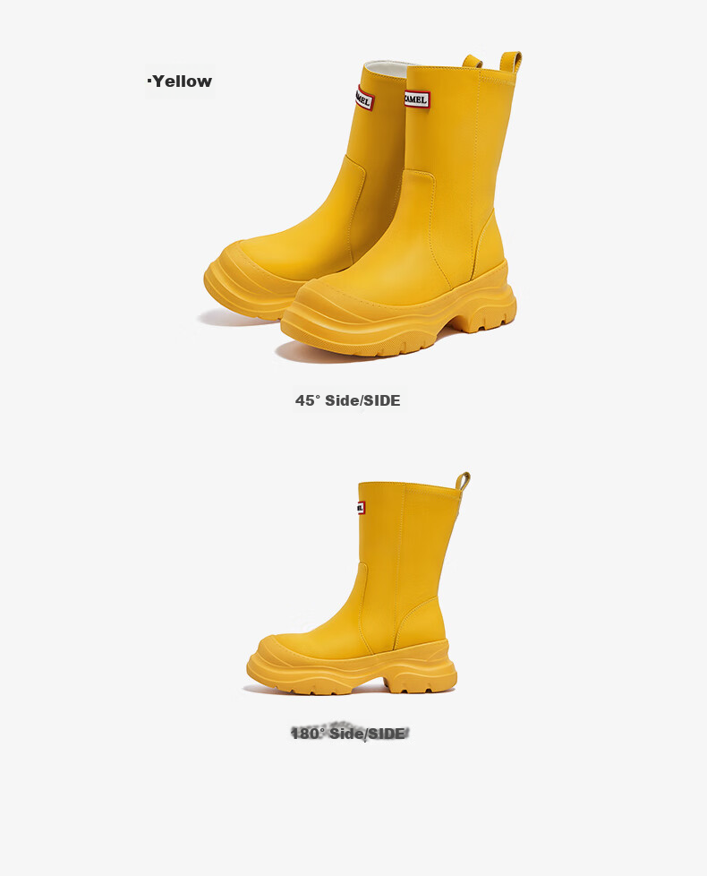 CAMEL Rainbow Rain Boots Women Lightweight Outdoor Casual Short Boots L25W577027 Red Size 38 29