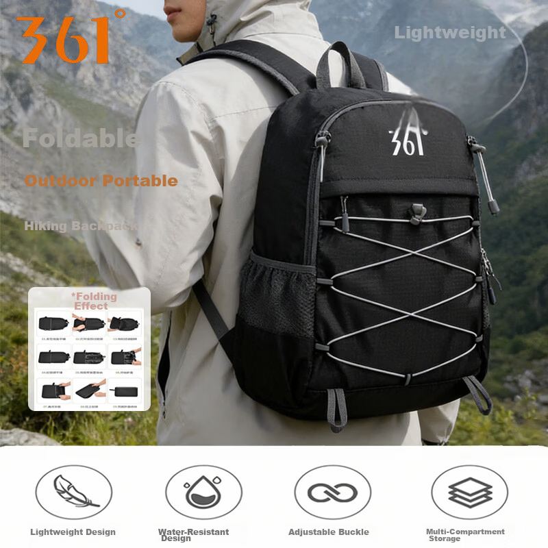 361° Lightweight Large Capacity Hiking Backpack Outdoor Waterproof Travel Foldable Sports Bag for Men and Women