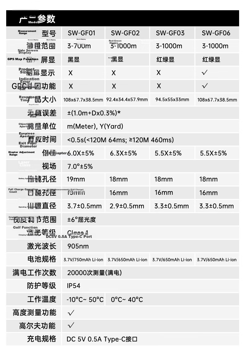 SNDWAY Golf Rangefinder Telescope Laser Infrared Outdoor Measuring Instrument High Precision Electronic Ruler SW-GF02 2