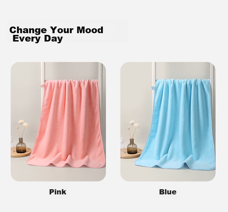 MINISO Kids Bath Towel Non-Pure Cotton Quick-Dry Absorbent Wearable Large Towel Wrap Blue 16