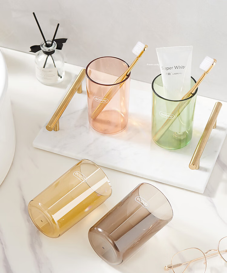 Ecoco Transparent Couple Toothbrush Cup Toothpaste Storage Box Student Toothbrush Holder Luxury Black 9