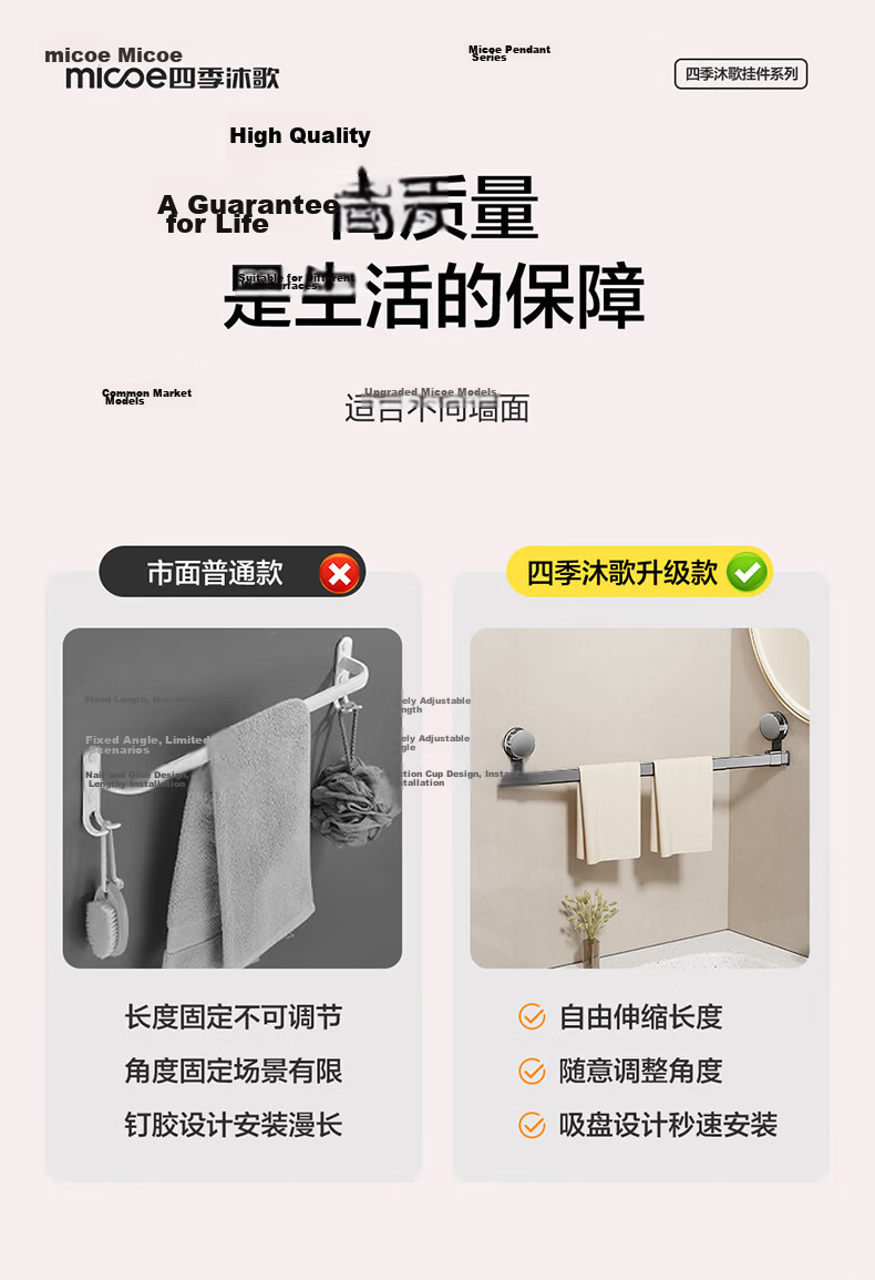 MICOE Suction Cup Storage Rack Bathroom Towel Rack Slipper Rack No Drilling Wall-Mounted Shoe Storage Toilet Organizer 1 Piece 2