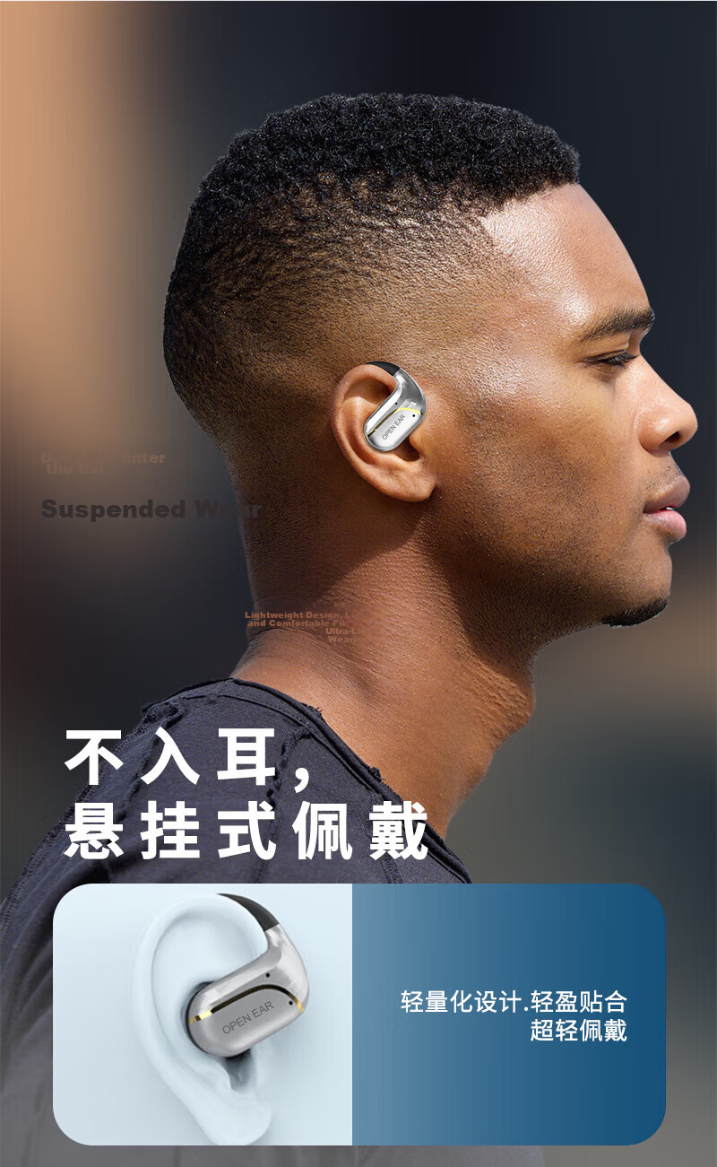 COOYEE OWS Open-Ear Directional Audio Wireless Bluetooth Sports Earphones W5S Off-White 2
