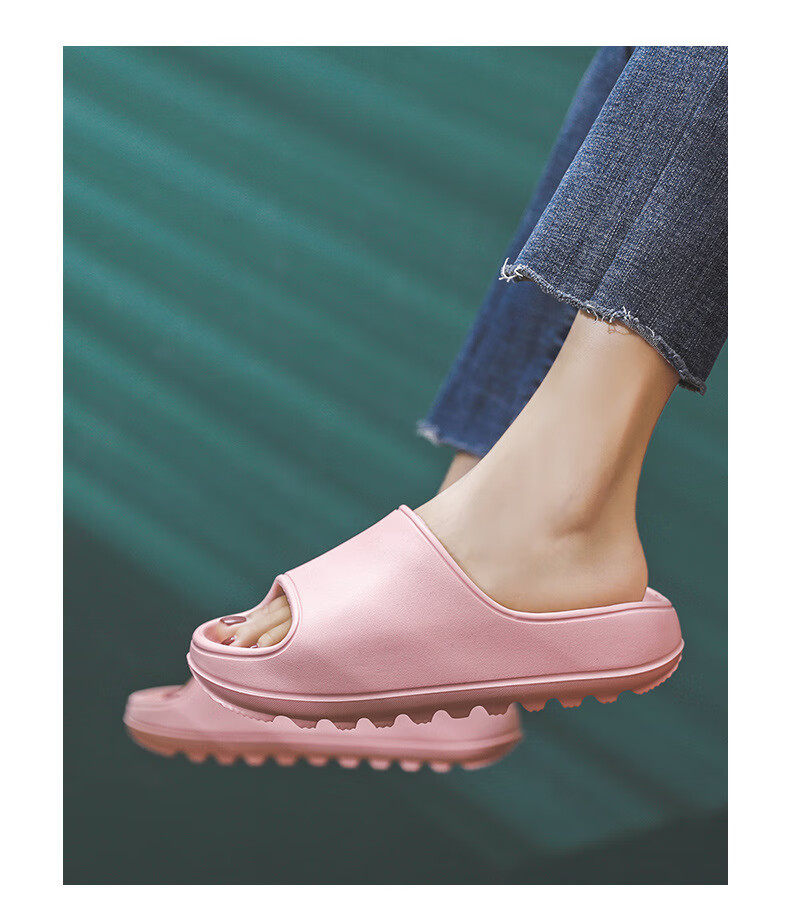 GUOLUOFEI Extra Large Size Squishy Slippers for Women, Summer Shower EVA Men's Thick-Soled Sandals, Pink, Size 39-40 10