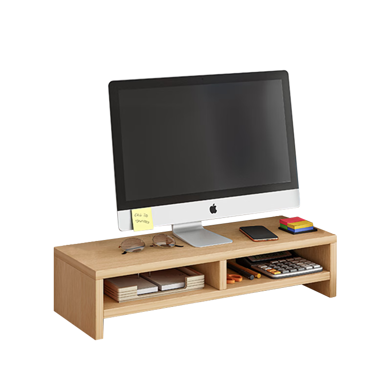 Jingjiayi Computer Monitor Riser Dual-Layer Desktop Screen Stand Office Storage Rack Organizer Shelf