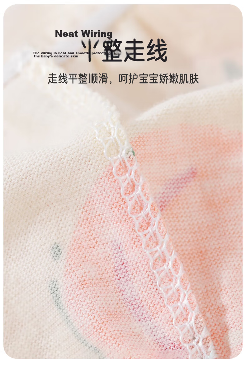 Aibao Baby Bread Pants Girls Pure Cotton Triangle Shorts Children's Underwear Training Pants 4-Pack Ice Cream 100 Size T291 7