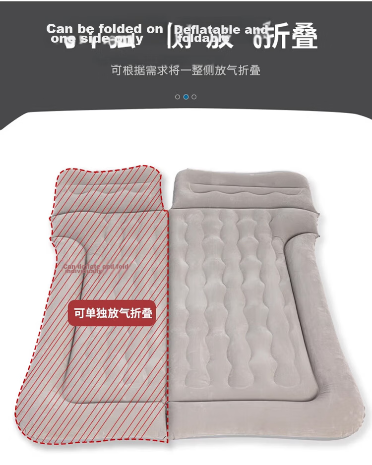 Xinwuhuan Car Inflatable Mattress Rear Seat Travel Bed Children's Sleeping Air Mattress Striped Flocked Dark Green 4