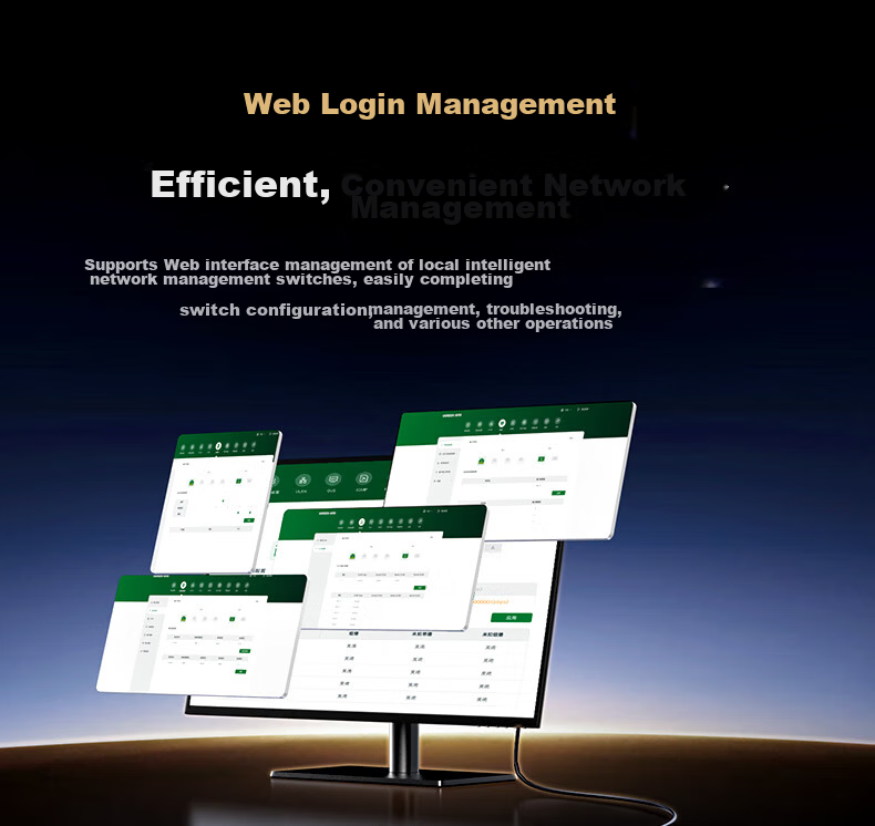 UGREEN 5-Port Gigabit Lite Managed Switch Web Smart Network Cable Splitter 4-Port Network Converter Switch Enterprise Dorm IPTV Splitter 65956 5