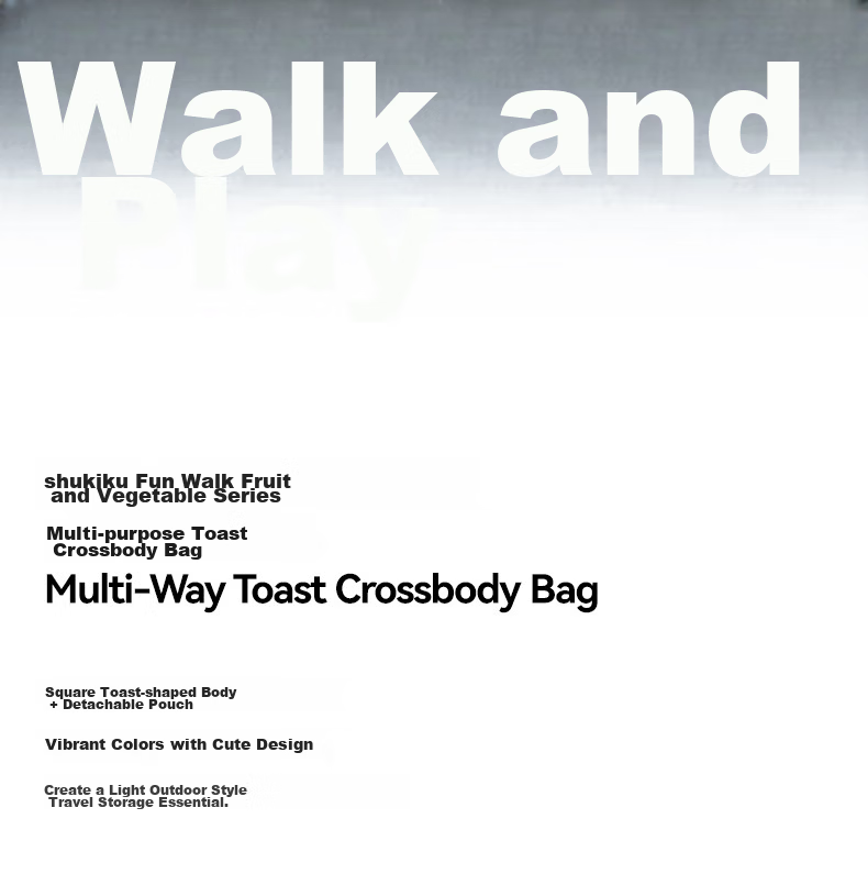 SHUKIKU Toast Double Shoulder Crossbody Bag Children's Dopamine Small Bag Casual Fun Multi-Purpose Parent-Child Bag Taro Toast One Size 4