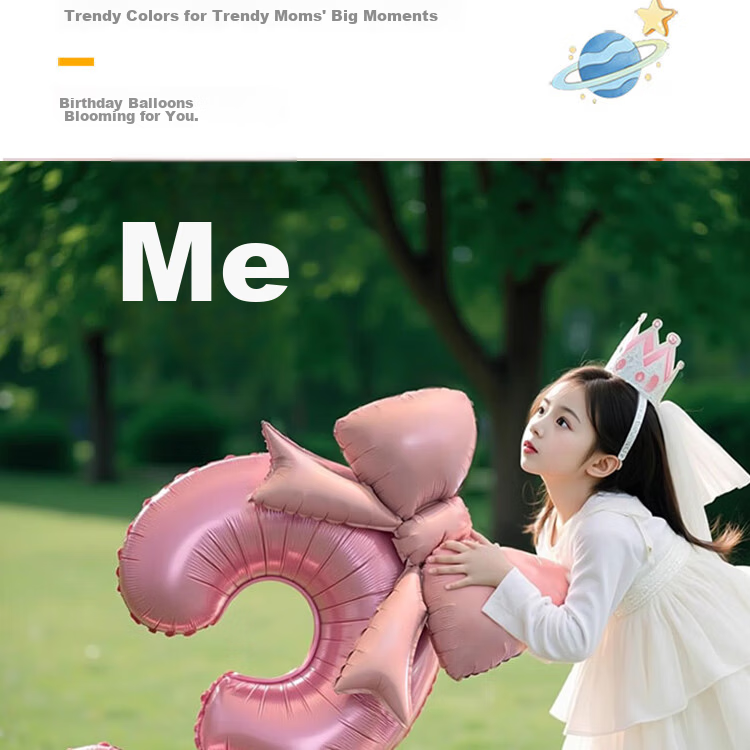 Onizi Birthday Scene Setup Girl Birthday Props Atmosphere Boy Party Decoration Happy Birthday Blue Number Balloon 1 2